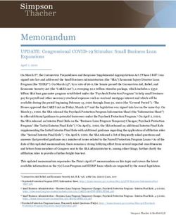 Memorandum UPDATE: Congressional COVID-19 Stimulus: Small Business Loan Expansions