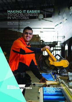 MAKING IT EASIER TO DO BUSINESS IN VICTORIA - SMALL BUSINESS REGULATION REVIEW (CONSTRUCTION)