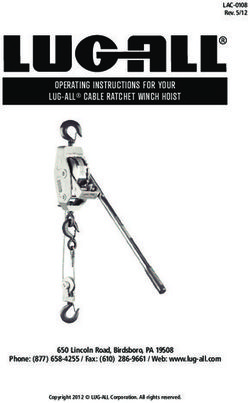 OPERATING INSTRUCTIONS FOR YOUR LUG-ALL CABLE RATCHET WINCH HOIST - 650 Lincoln Road, Birdsboro, PA 19508 Phone: (877) 658-4255 / Fax: (610) ...