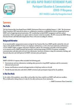 BAY AREA RAPID TRANSIT RETIREMENT PLANS - Participant Education & Communications/ COVID-19 Response 2021 NAGDCA Leadership Recognition Award