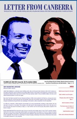 LETTER FROM CANBERRA - Roy Morgan