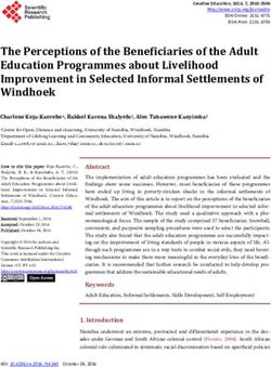 The Perceptions of the Beneficiaries of the Adult Education Programmes about Livelihood Improvement in Selected Informal Settlements of Windhoek