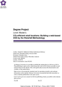 Degree Project Level: Master's