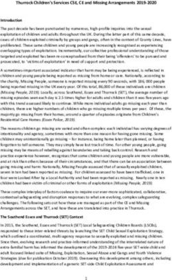 Thurrock Children's Services CSE, CE and Missing Arrangements 2019-2020