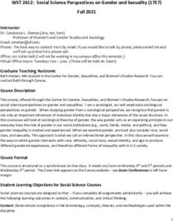WST 2612: Social Science Perspectives on Gender and Sexuality (17E7) Fall 2021