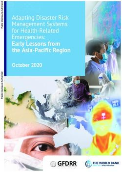 Early Lessons from the Asia-Pacific Region - Adapting Disaster Risk Management Systems for Health-Related Emergencies: World Bank ...