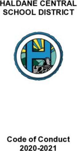 HALDANE CENTRAL SCHOOL DISTRICT - Code of Conduct 2020-2021