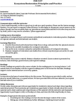 Ecosystem Restoration Principles and Practice