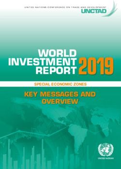 REPORT 2019 KEY MESSAGES AND OVERVIEW - SPECIAL ECONOMIC ZONES