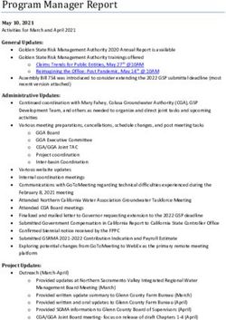 Program Manager Report - Glenn County