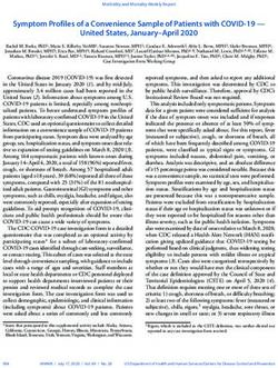 Symptom Profiles of a Convenience Sample of Patients with COVID-19 - United States, January-April 2020