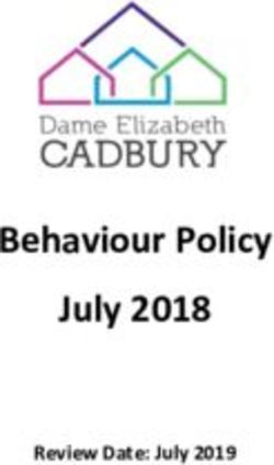 Behaviour Policy July 2018 - Review Date: July 2019 - Dame Elizabeth Cadbury School