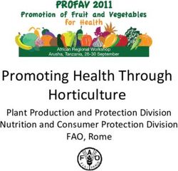 Promoting Health Through Horticulture - Plant Production and Protection Division Nutrition and Consumer Protection Division FAO, Rome - Food and ...