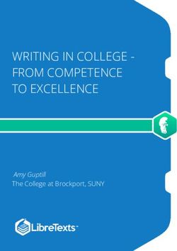WRITING IN COLLEGE - FROM COMPETENCE TO EXCELLENCE - Amy Guptill The College at Brockport, SUNY
