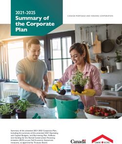 Summary of the Corporate Plan 2021-2025 - CMHC