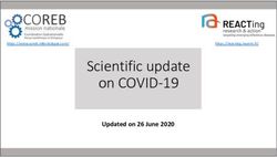 Scientific update on COVID-19 - Updated on 26 June 2020 REACTing Research & Action