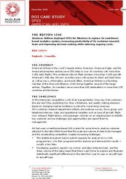ROI CASE STUDY SPSS AMERICAN AIRLINES - THE BOTTOM LINE