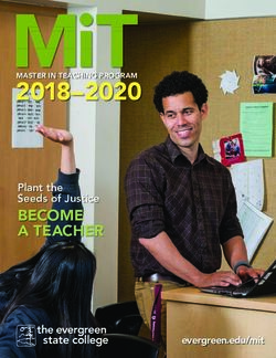 2018-2020 BECOME A TEACHER Plant the Seeds of Justice - The Evergreen State College