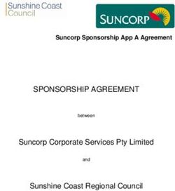 SPONSORSHIP AGREEMENT - Suncorp Corporate Services Pty Limited Sunshine Coast Regional Council - Suncorp Sponsorship App A Agreement