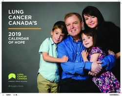 LUNG CANCER CANADA'S 2019 - CALENDAR OF HOPE - #HopeUnites
