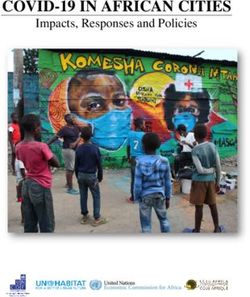 COVID-19 IN AFRICAN CITIES - Impacts, Responses and Policies - Tralac