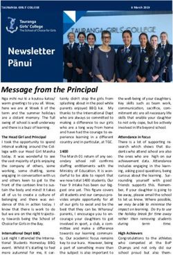Message from the Principal - Tauranga Girls College