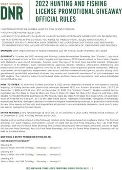 2022 HUNTING AND FISHING LICENSE PROMOTIONAL GIVEAWAY OFFICIAL RULES