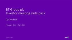 BT Group plc Investor meeting slide pack - Q3 2018/19 February 2019 - April 2019 - BT Plc