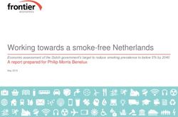 Working towards a smoke-free Netherlands - A report prepared for Philip Morris Benelux - Frontier Economics