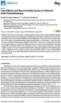 Late Effects and Survivorship Issues in Patients with Neuroblastoma - MDPI