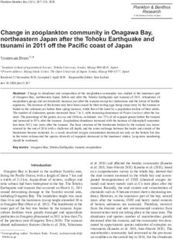 Change in zooplankton community in Onagawa Bay, northeastern Japan after the Tohoku Earthquake and tsunami in 2011 off the Pacific coast of Japan ...