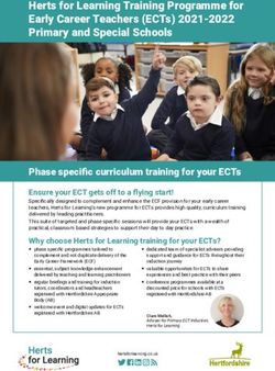 Herts for Learning Training Programme for Early Career Teachers (ECTs) 2021-2022 Primary and Special Schools