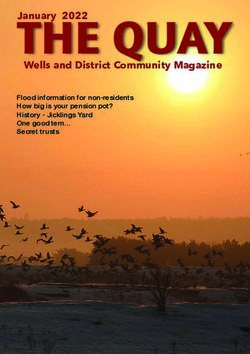 THE QUAY Wells and District Community Magazine - Flood information for non-residents How big is your pension pot? History - Jicklings Yard One ...