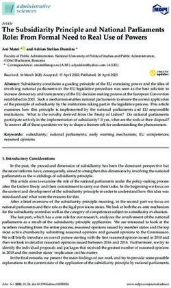 The Subsidiarity Principle and National Parliaments Role: From Formal Need to Real Use of Powers - MDPI