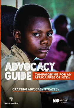 ADVOCACY GUIDE CRAFTING ADVOCACY STRATEGY - The no to NTDS movement
