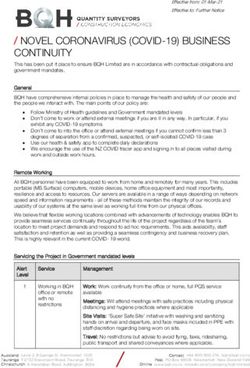 NOVEL CORONAVIRUS (COVID-19) BUSINESS CONTINUITY
