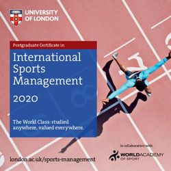 International Sports Management 2020 - The World Class: studied anywhere, valued everywhere.