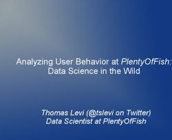 ANALYZING USER BEHAVIOR AT PLENTYOFFISH: DATA SCIENCE IN THE WILD - THOMAS LEVI (@TSLEVI ON TWITTER) DATA SCIENTIST AT PLENTYOFFISH