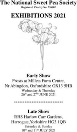EXHIBITIONS 2021 The National Sweet Pea Society