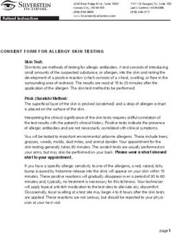 CONSENT FORM FOR ALLERGY SKIN TESTING