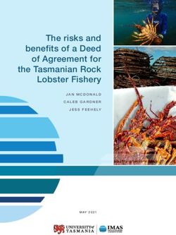 The risks and benefits of a Deed of Agreement for the Tasmanian Rock Lobster Fishery - JAN MCDONALD CALEB GARDNER JESS FEEHELY