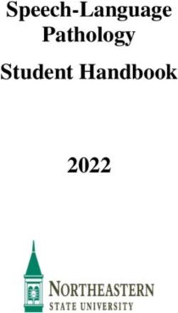 Speech-Language Pathology Student Handbook 2022