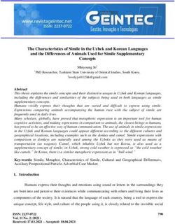 The Characteristics of Simile in the Uzbek and Korean Languages and the Differences of Animals Used for Simile Supplementary Concepts