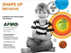 SHAPE UP INITIATIVE FA4.5 - City of Toronto