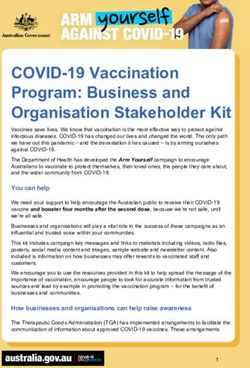 COVID-19 Vaccination Program: Business and Organisation Stakeholder Kit - Australian ...