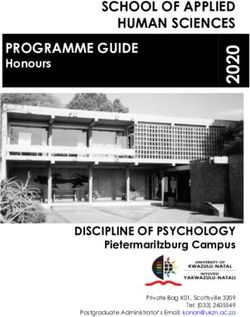 SCHOOL OF APPLIED HUMAN SCIENCES PROGRAMME GUIDE - Honours - UKZN