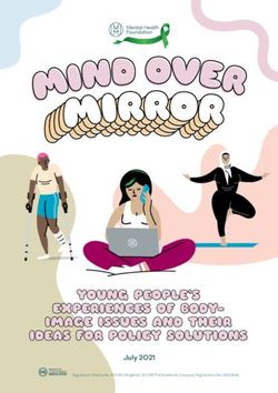 YOUNG PEOPLE'S EXPERIENCES OF BODY-IMAGE ISSUES AND THEIR IDEAS FOR POLICY SOLUTIONS - July 2021