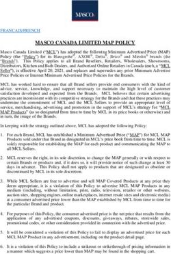 MASCO CANADA LIMITED MAP POLICY