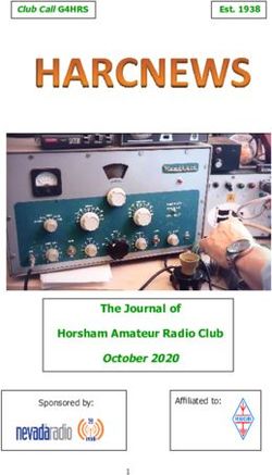 The Journal of Horsham Amateur Radio Club - October 2020 - Est. 1938
