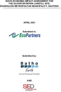 SOCIO ECONOMIC IMPACT ASSESSMENT FOR THE OLIFANTSFONTEIN LANDFILL SITE, EKURHULENI METROPOLITAN MUNICIPALITY, GAUTENG APRIL 2021 - AND - Submitted to